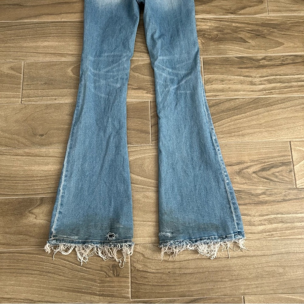 Mica Los Angeles Women's Blue Flare Jeans - Picture 3 of 6